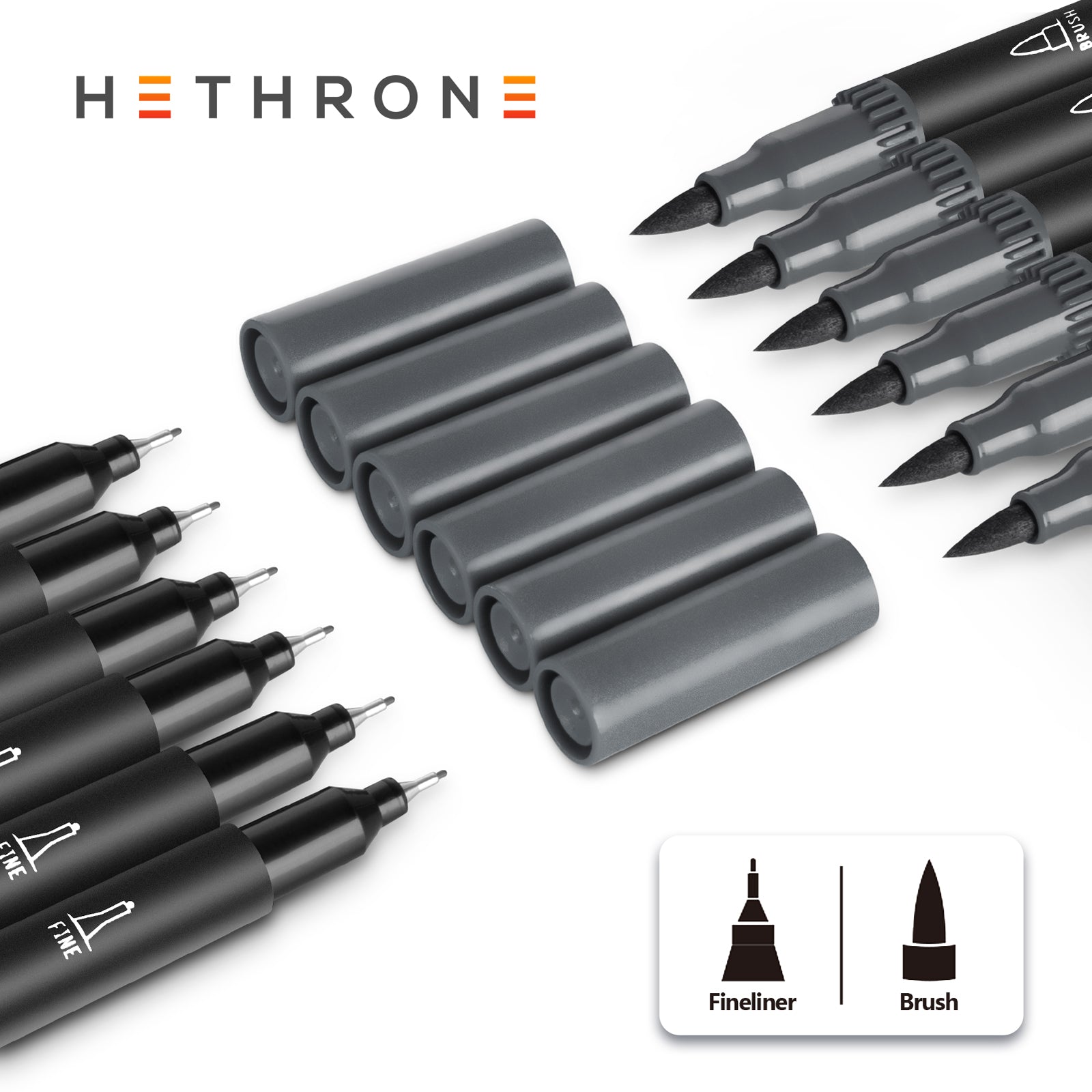 Hethrone Markers for Adult Coloring - 100 Colors Dual Tip Brush Pens Art  Markers Set Fine Tip Markers for Calligraphy Painting Drawing Lettering  (100 Colors Black)