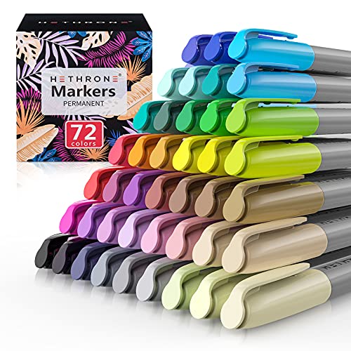 Hethrone Markers for Adult Coloring - 100 Colors Dual Tip Brush Pens Art  Markers Set, Fine Tip Markers for Calligraphy Painting Drawing Lettering  (100 Colors White Lion)