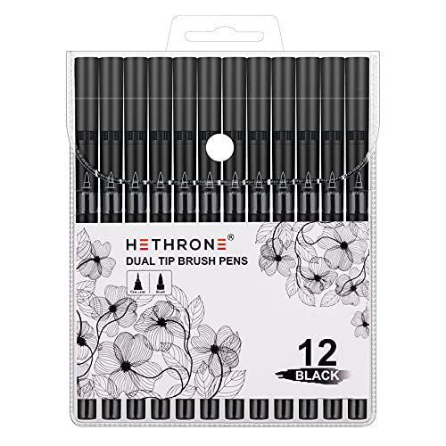 Hethrone Black Markers for Drawing - Marker Pens Brush Artists