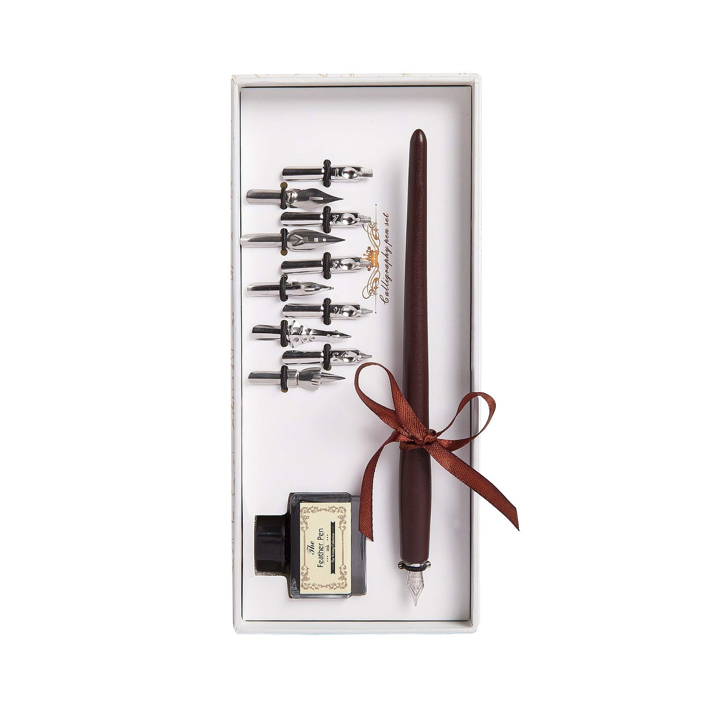 Hethrone Feather Pen Glass Pen Fountain Pen Calligraphy Pen Set with I –  HETHRONE